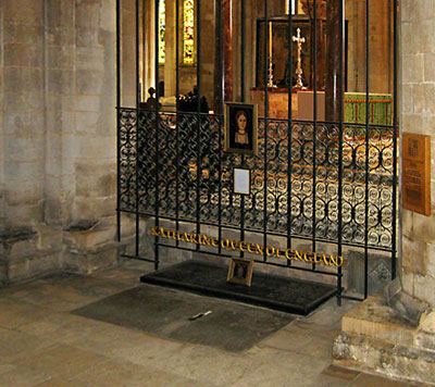 Katherine of Aragon's tomb, Peterborough Cathedral.